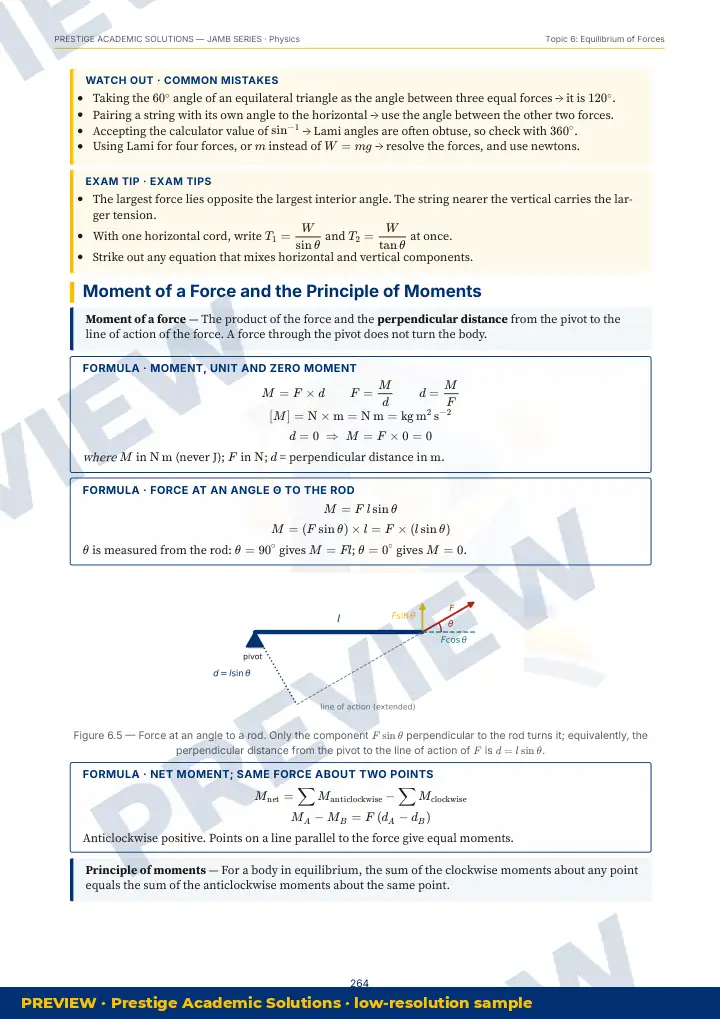 Preview page: Clean diagrams — Physics — JAMB UTME Series