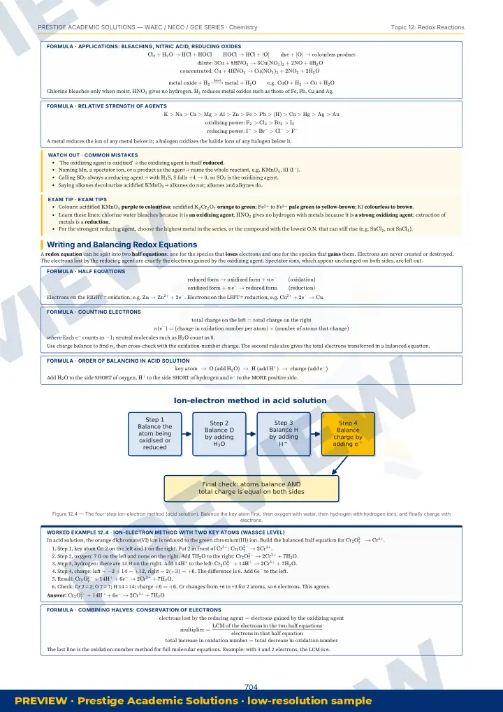 Preview page: Clean diagrams — Chemistry — WAEC / NECO / GCE Series