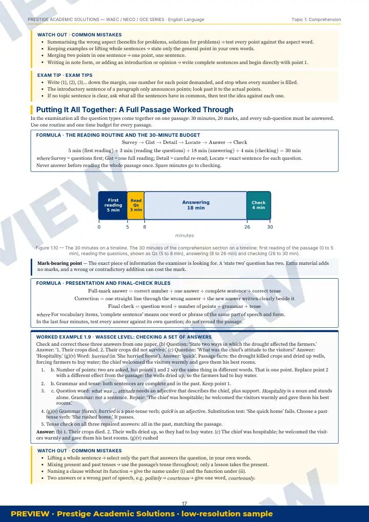 Preview page: Common mistakes — English Language — WAEC / NECO / GCE Series