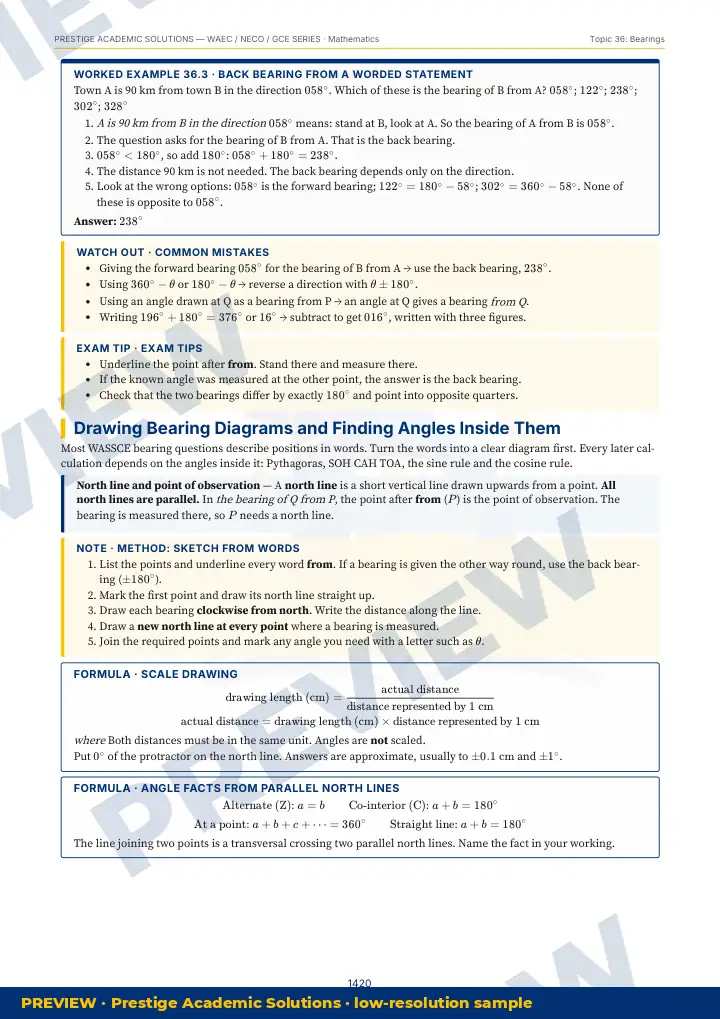 Preview page: Worked example — Mathematics — WAEC / NECO / GCE Series